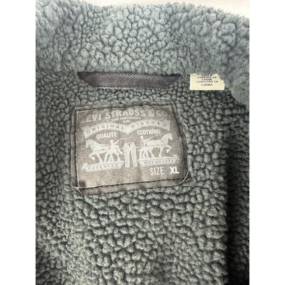 Levi’s Men’s Sz XL Sherpa Denim Trucker Jacket Black Duvall 16365-0054 - Picture 3 of 8